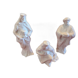 Vintage Boehm The First Noel White Bisque Wisemen Nativity Figurines w/ Box